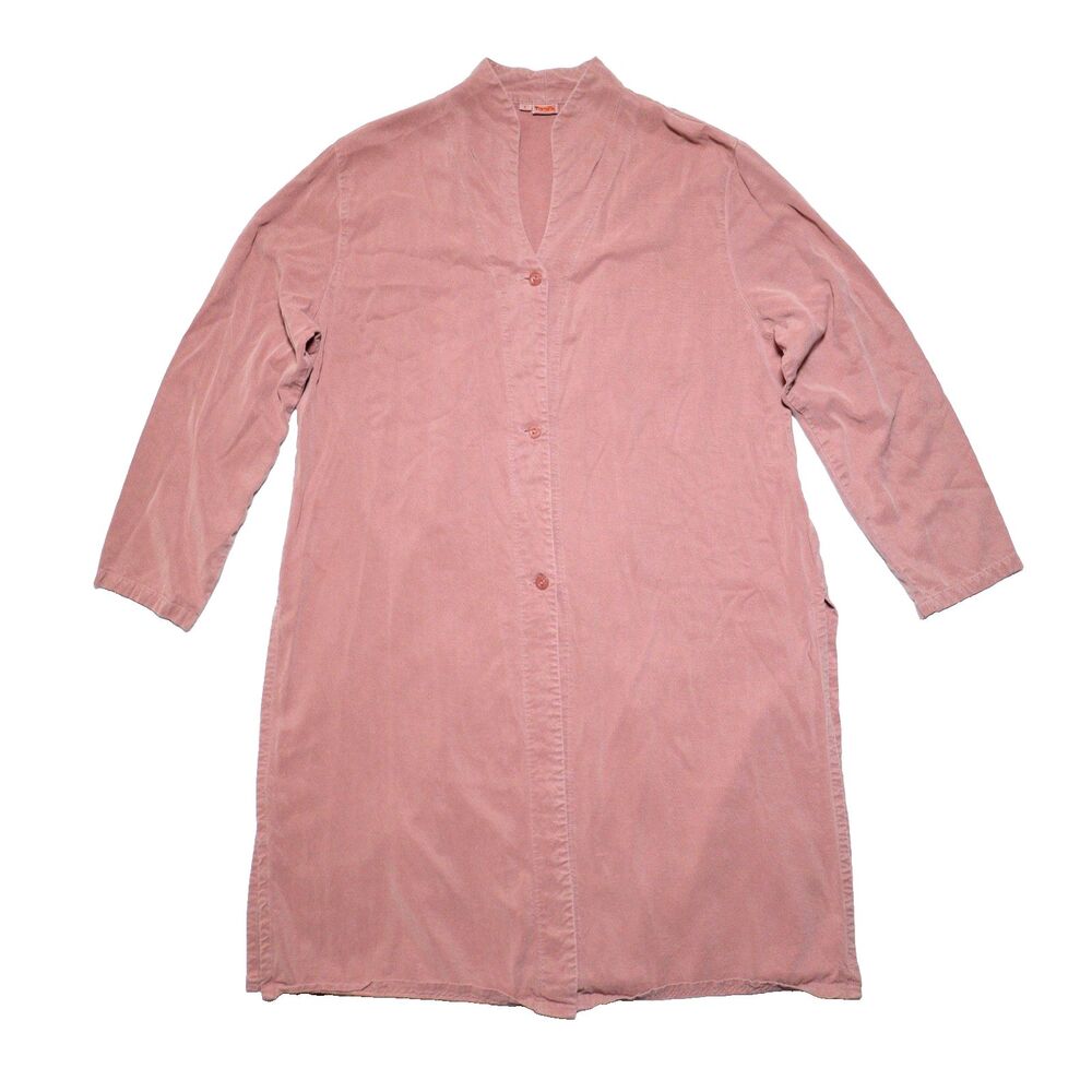 Tianello Steve Barraza Women Shirt Dress Large Lagenlook Salmon USA Tencel Rayon